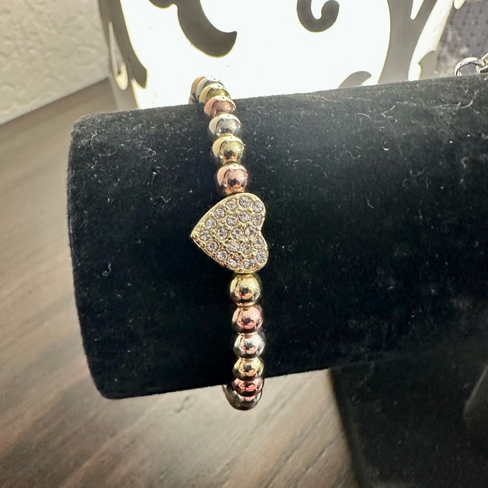 Park Lane Tri-Tone Heart Charm Bracelet